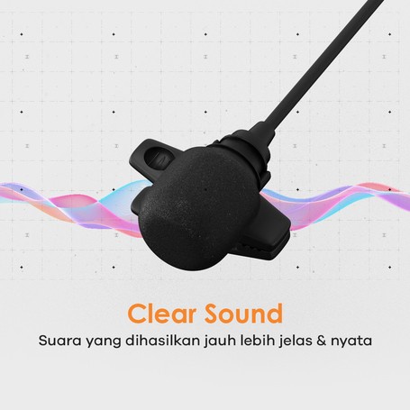 Mic Clip On - Vlogger Clipon Smule Youtuber - Vlog Audio Jack 3.5mm - JETE M1 Microphone Mikrofon Garansi Resmi 2 Tahun