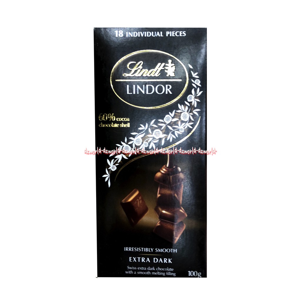 Lindt Lindor  Extra Dark Chocolate 100gr Coklat Cokelat Import