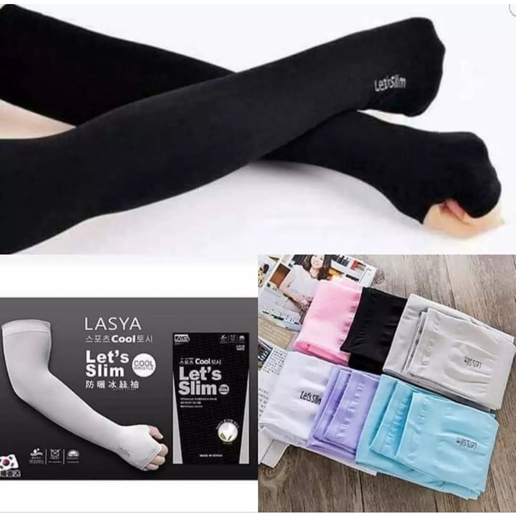 Manset Tangan Handshock Lengan Panjang Pria Wanita Let's Silim Jempol / Deker Tangan Lengan Panjang