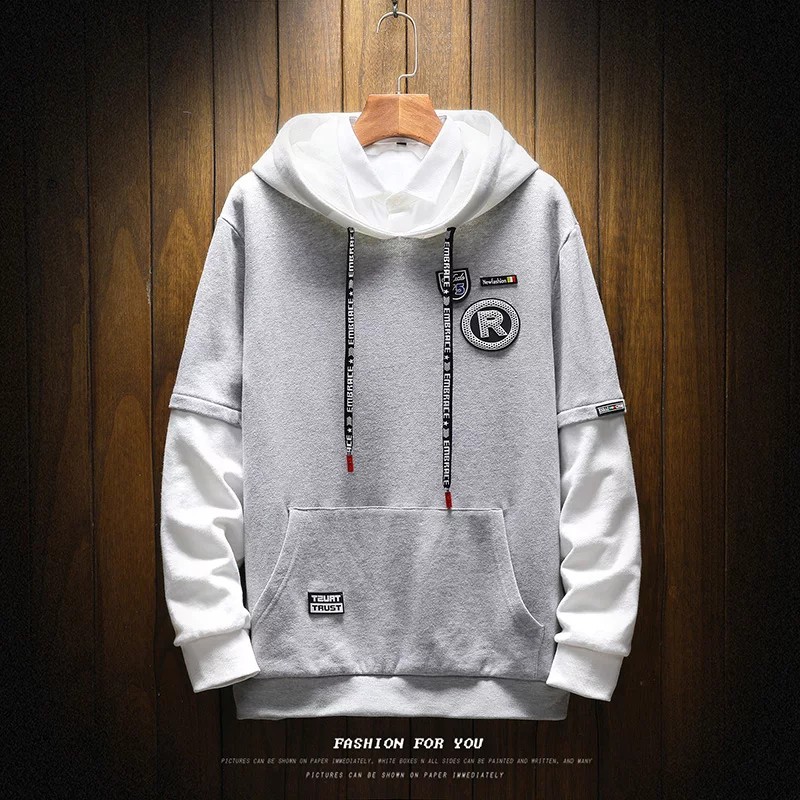 Sweater Hoodie Pria R REGLAN FLEECE Sweater Hodie Pria Tangan Panjang Korean Style