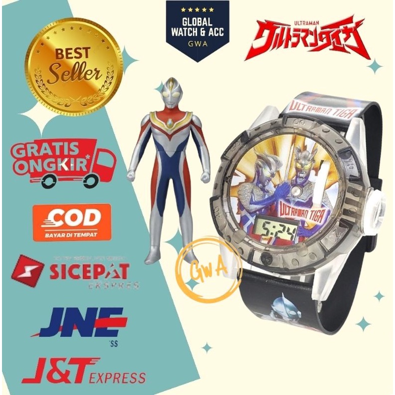 [COD]Jam tangan anak laser musik karakter boboiboy karakter ultraman