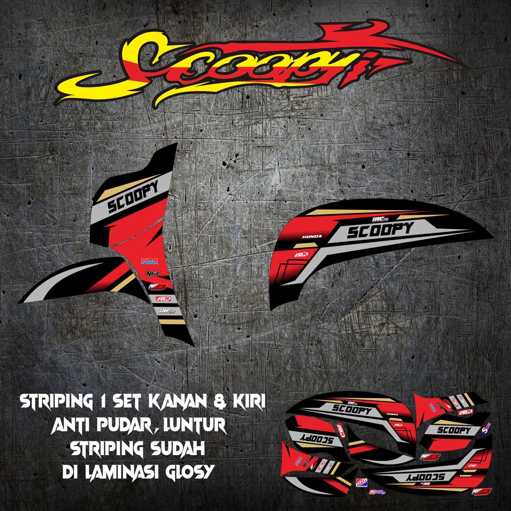 STRIPING STICKER VARIASI SCOOPY DONAT RACING