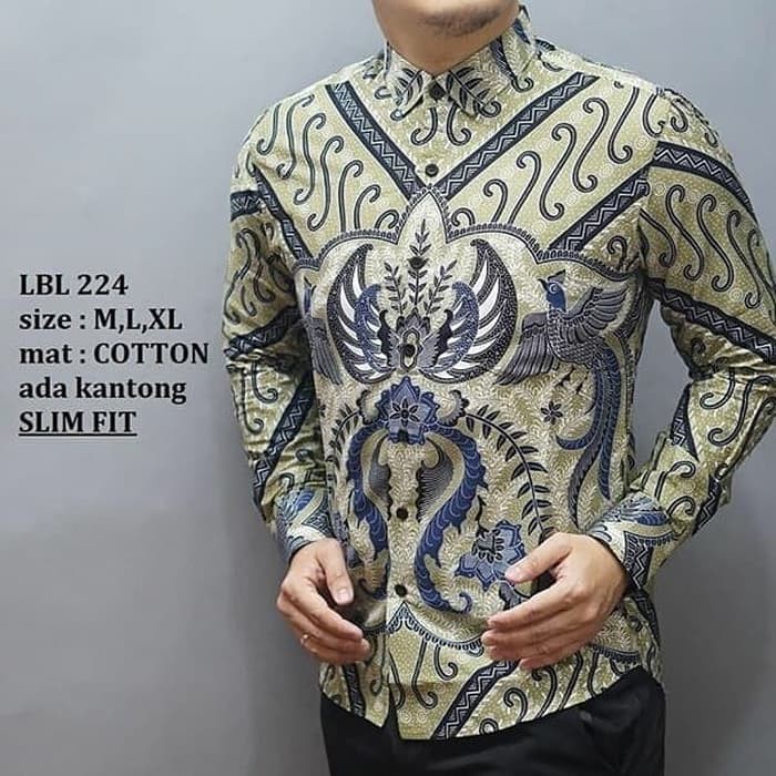 HEM KEMEJA BATIK PRIA SLIM FIT LENGAN PANJANG BEST SELLER KATUN HALUS LBL224