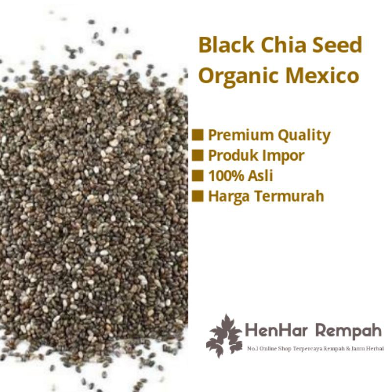 Chia seed Black Organic Mexico Premium Quality 50 gr, 100 gr, 250 gr, 500 gr
