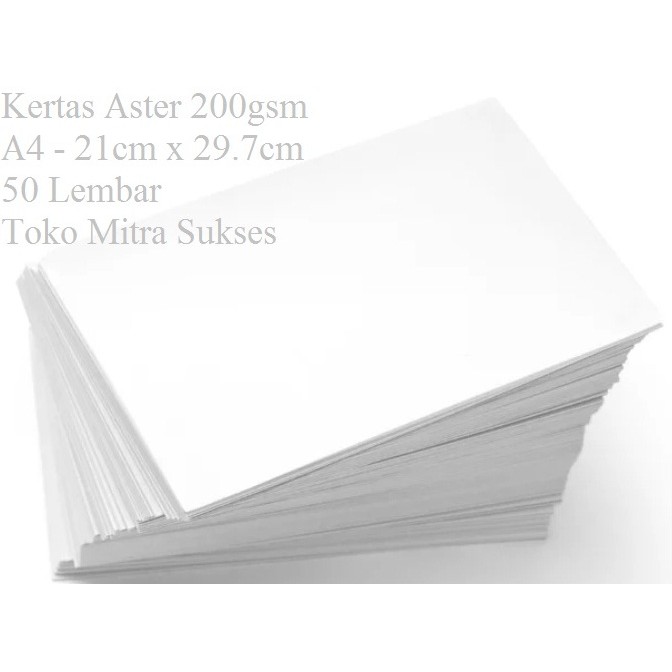 

Kertas Aster 200gsm A4 isi 50 Lembar
