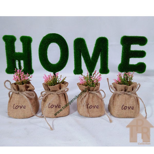 Buket Lumut HOME + LOVE Karung set.