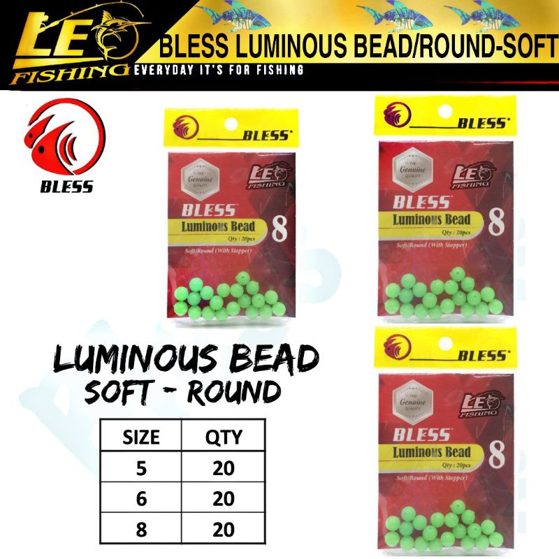 BLESS LUMINOUS BEAD/ROUND SOFT ALAT MEMANCING DI LAUT SABIKI RIG RANGKAIAN PANCING