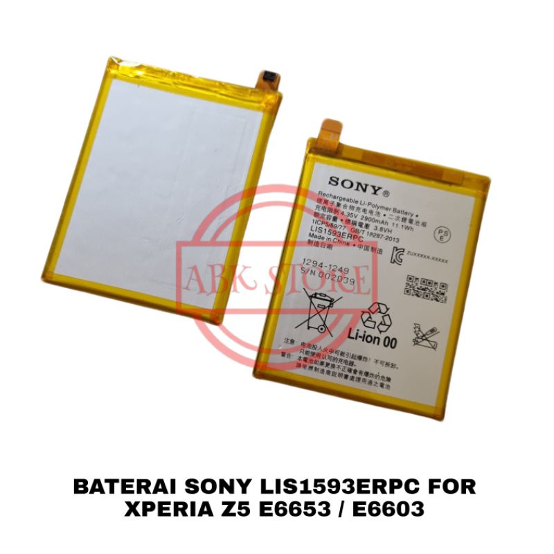 BATRE BATERAI BATTERY SONY XPERIA Z5 E6653 - E6603 DOCOMO AU GLOBAL LIS1593ERPC ORIGINAL