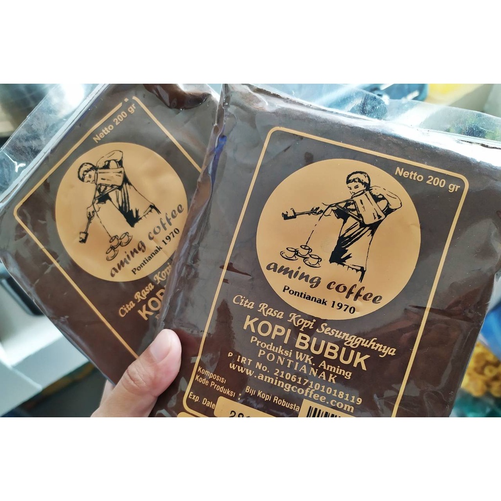 Kopi AMING AMING COFFEE 200 gram asli khuntien KOPI ROBUSTA PONTIANAK