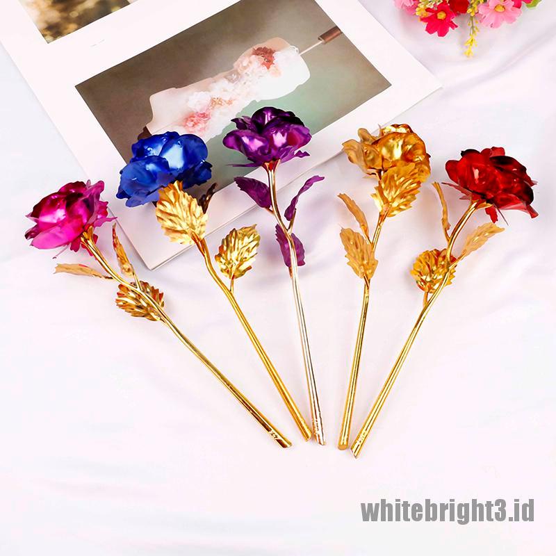 ❤WHITE3❤ 24k gold plated golden rose flowers anniversary valentine's day lovers'