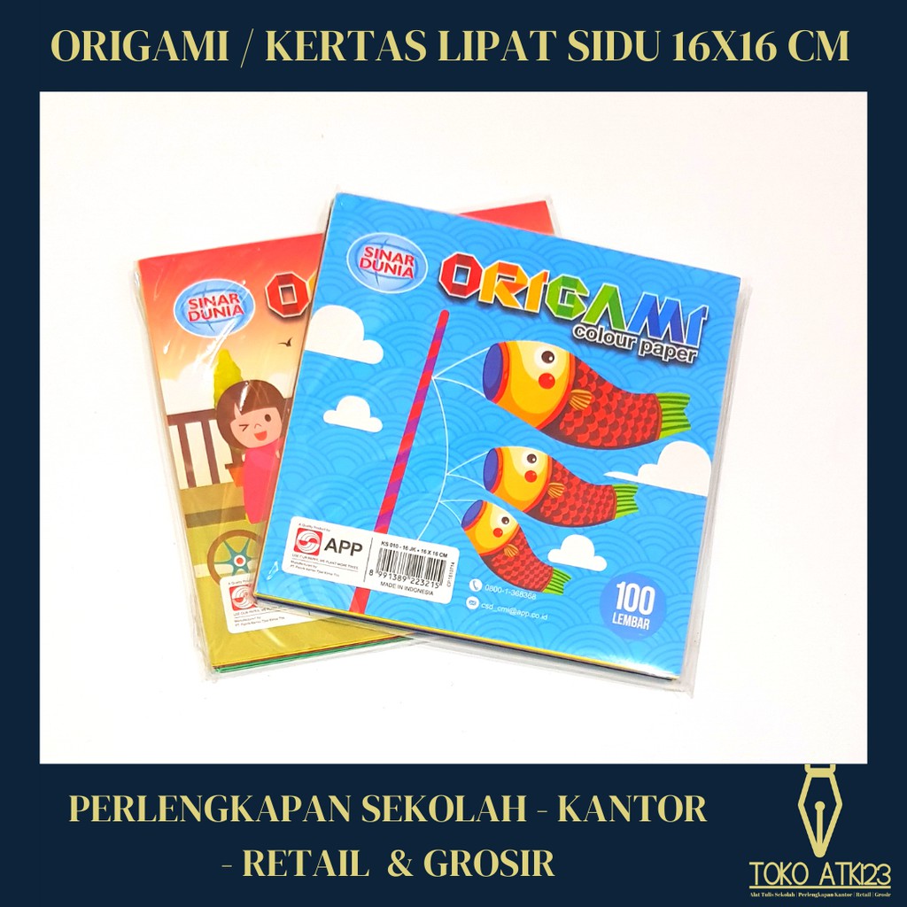 Origami / Kertas Lipat Sinar Dunia Ukuran 16x16cm Isi 100 Lbr