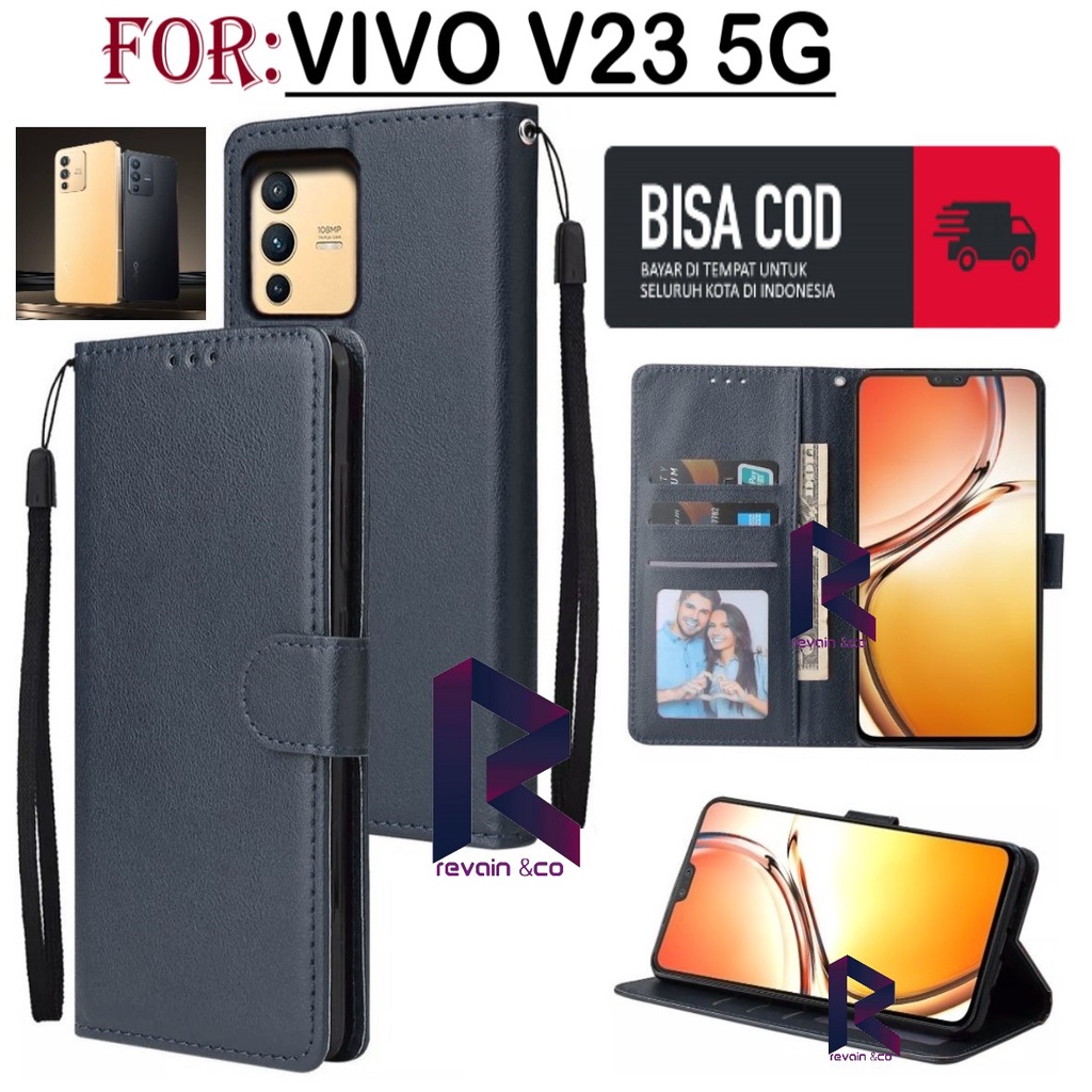 NEW VIVO V23 5G CASE FLIP WALLET LEATHER KULIT PREMIUM SARUNG BUKA TUTUP FLIP CASE VIVO V23 5G