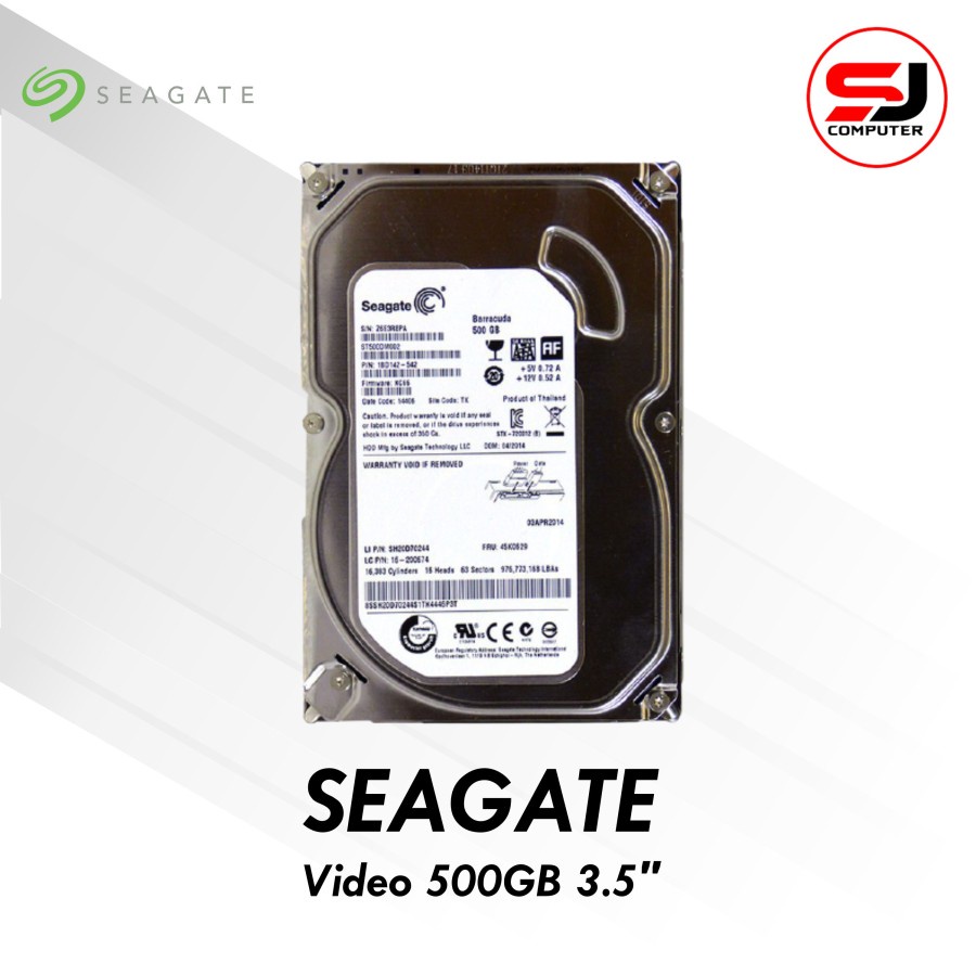 Harddisk Seagate Internal PC 500GB HDD SATA 3.5&quot;