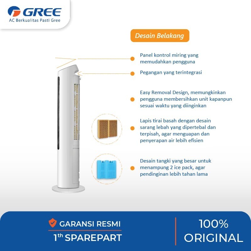 GREE Tower Fan Air Cooler 4 Liter 3in1 with Humidifier GTA-ACOOL4