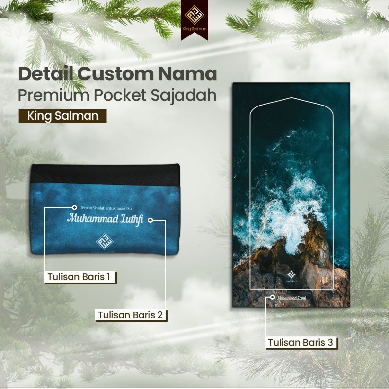Sajadah Custom Travel KINGSALMAN, gratis tulis nama - Sajadah Custom