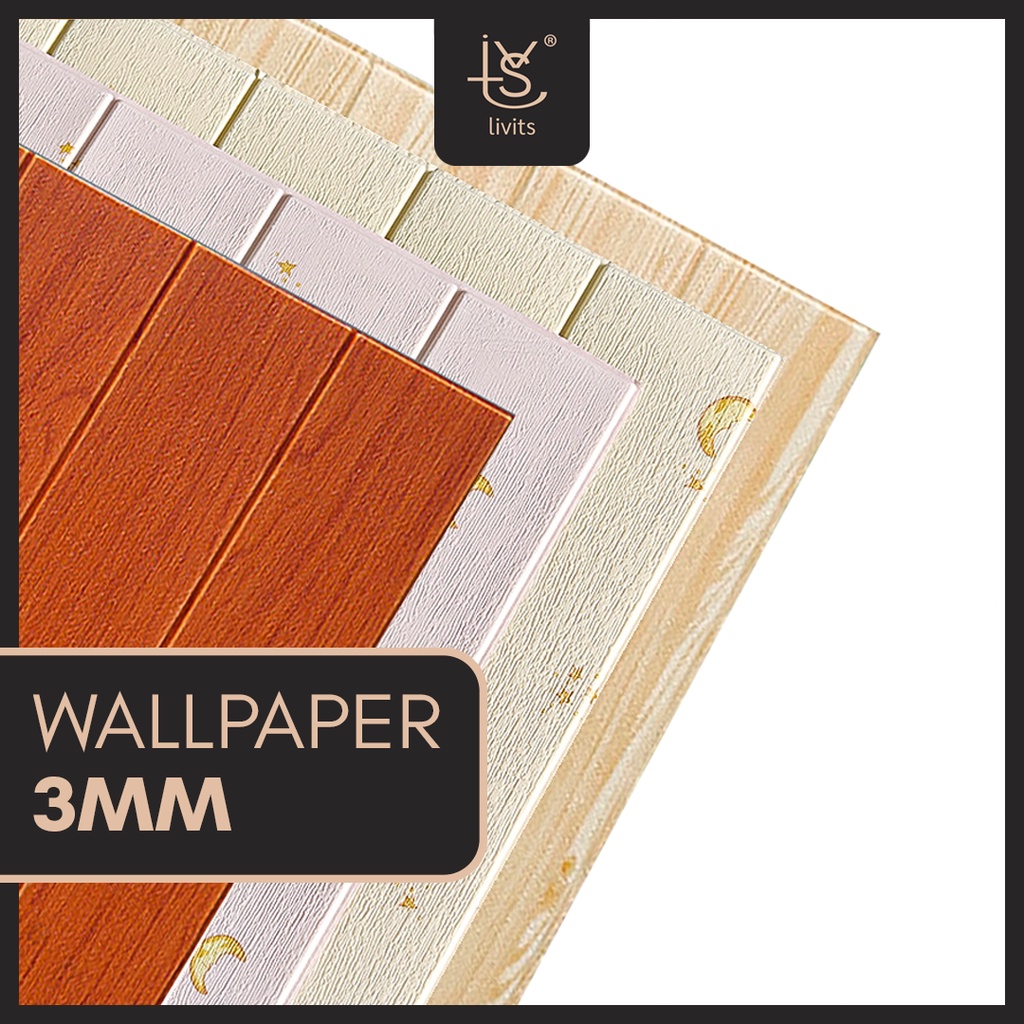 WALLPAPER 3D XPE FOAM MOTIF KAYU | WALLSTICKER TEMPEL 3D | WALLPAPER TEMPEL