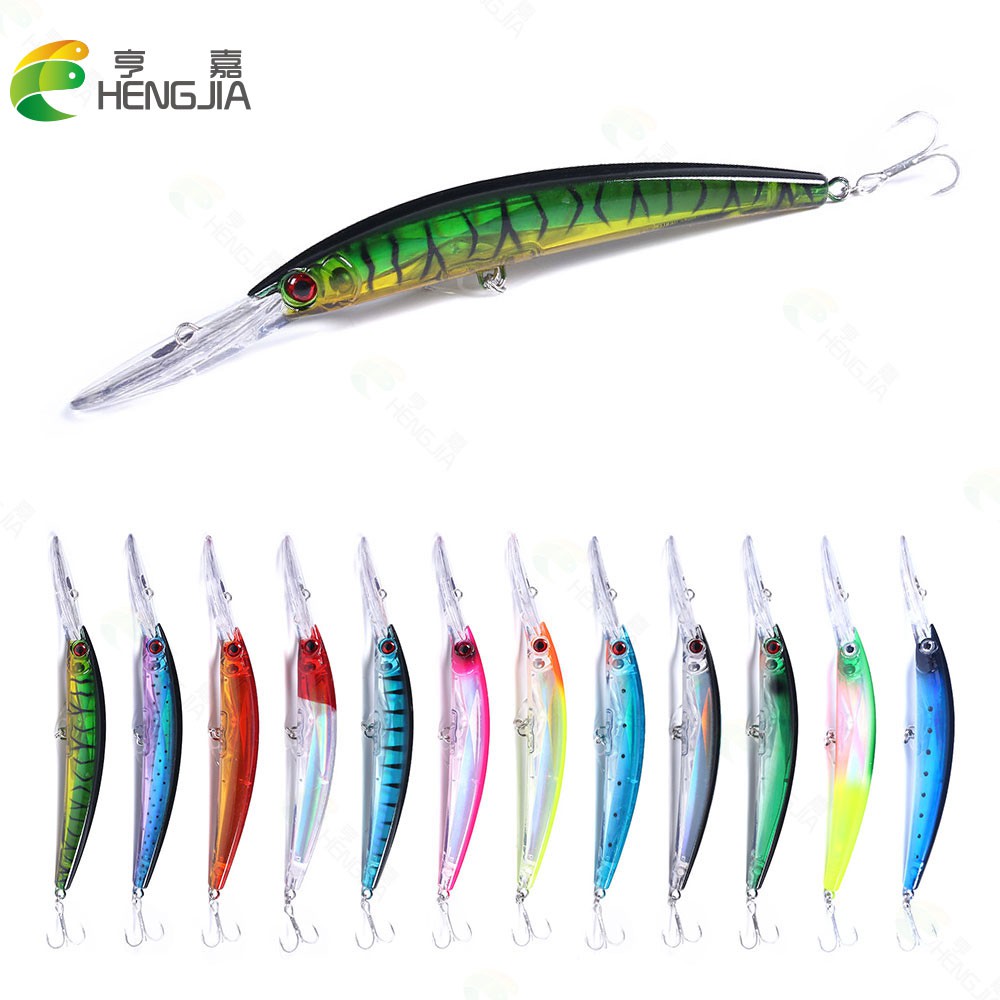 HENGJIA 1Pcs Laser Minnow Umpan Pancing 17CM 23.5G Fishing Lure Bentuk Ikan Kecil Kail Swimbait Bass Bait Wobbler