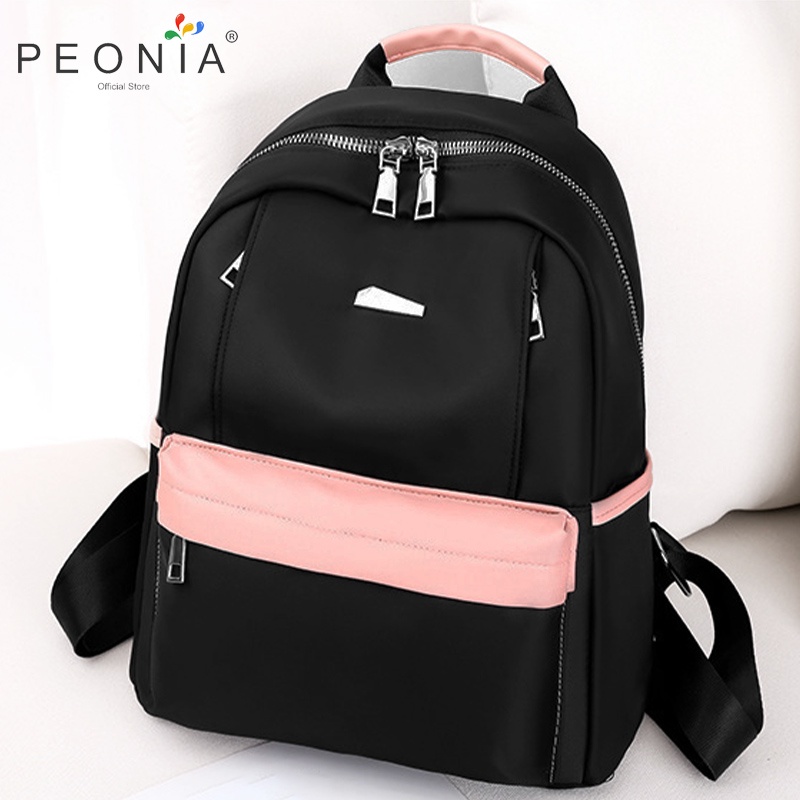 Peonia PNA JOANA Ransel Korea Tas Wanita Punggung Import Kantor Kerja Sekolah Kuliah Outdoor Trendy Fashion Style Travel Casual Backpack Anak Remaja Perempuan Selempang Cewek Bag-5