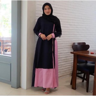  Baju  Dress Gamis  Wanita cewek Muslim Gamis  Plisket  Terbaru 