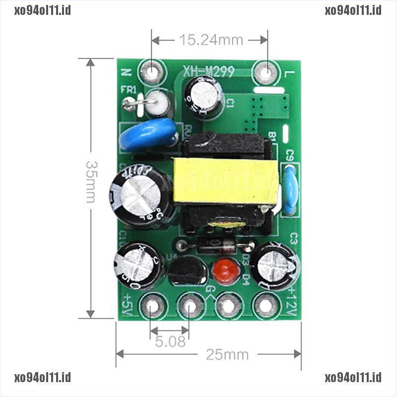 (XO) Papan Modul Konverter Mini AC-DC 220V Ke DC 12V 0.2A +