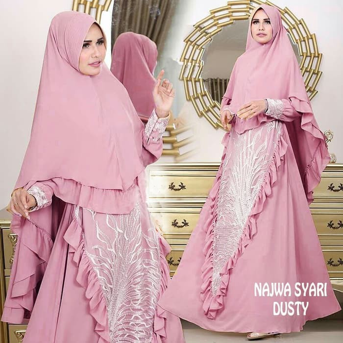 Fashion Muslim Baju Gamis Busana Muslim - NAJWA SYAR'I DUSTY BERGO NO PED