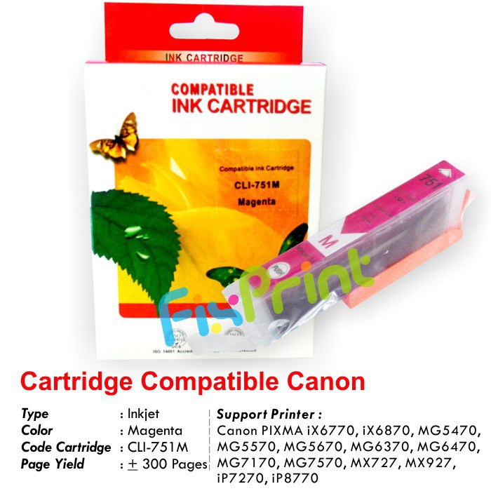 Cartridge Tinta Canon 750 751 PGI750 CLI751 Printer iX6770 iX6870 iP7270 Compatible Original Qualit