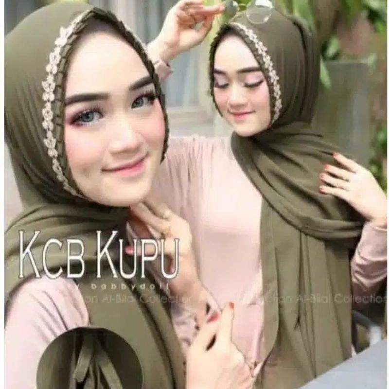 PASHMINA KCB KUPU/PASHMINA/LIPIT RENDA DAUN