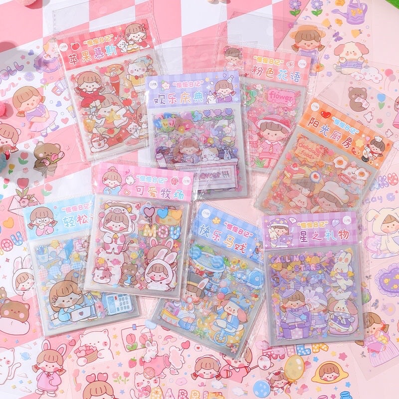 25 LEMBAR STIKER LUCU AESTHETIC DECO PLANNER ANIME BUNGA SCRAPBOOK KIYOWO KAWAII KOREA UNIK KARAKTER