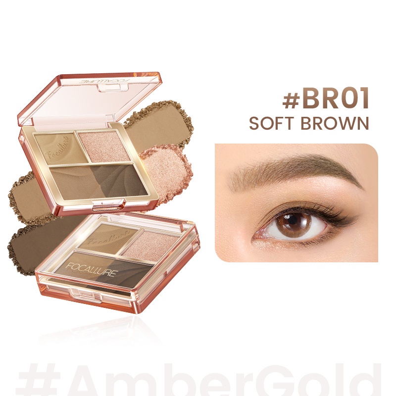 FOCALLURE Multi-Use Eyebrow Powder Palette Eyeshadow Compact Powder Waterproof  Brow Makeup FA314