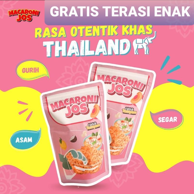 

MACARONI JOS RASA TOMYAM 100gr GRATIS TERASI ENAK KHAS Cirebon