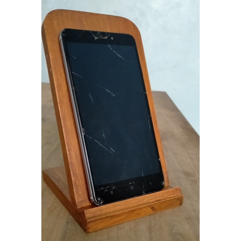 Dudukan HP Kayu / Stand HP Kayu / Sandaran HP Android / Iphone Bahan Kayu
