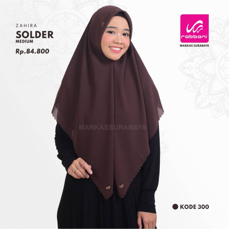 RABBANI - KERUDUNG SEGIEMPAT SOLDER UKURAN M / ZAHIRA SOLDER M