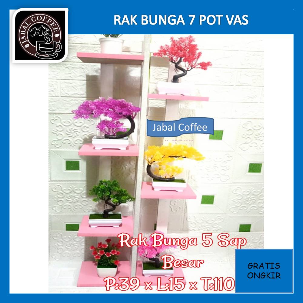 Rak Bunga Minimalis Flower Stand / Rak Bunga Susun Kayu Warna / Rak Bunga Kayu / Rak Tanaman Hias Dudukan Pot Tempat Vas