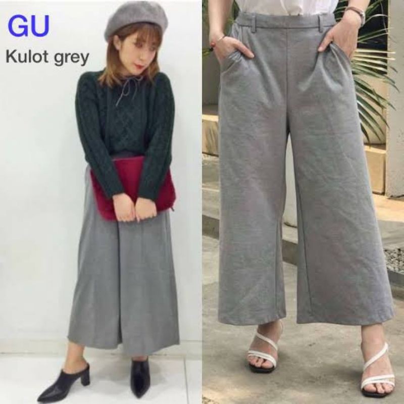 UNIQLO GU KULOT PANJANG ORIGINAL-Kulot Grey