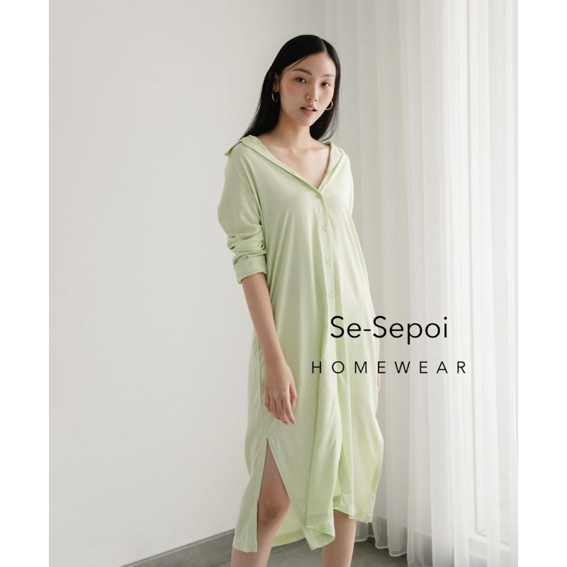 Nabi 나비 Dress Sesepoi - Dress Tangan Panjang - Long Dress - Shirt Dress - Dress Hijab