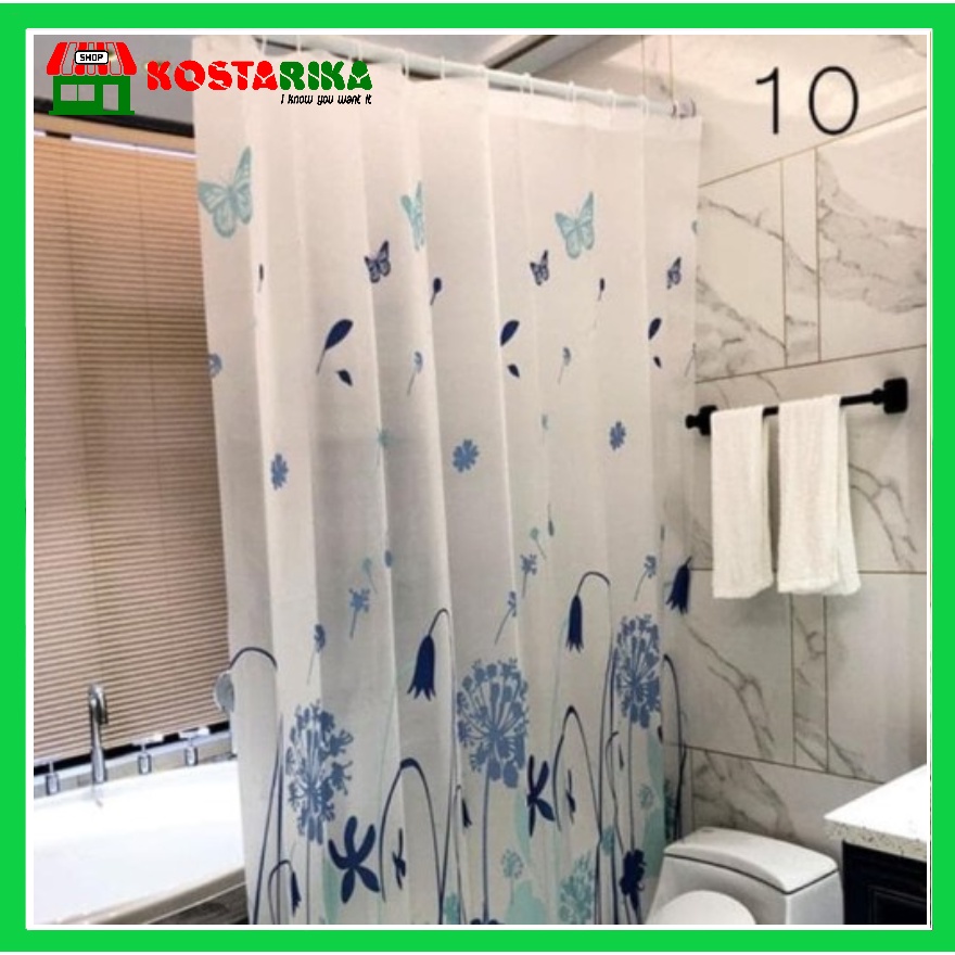 KOSTARIKA Tirai Kamar Mandi Tahan Air Anti Jamur Shower Curtain Gorden Kamar Mandi