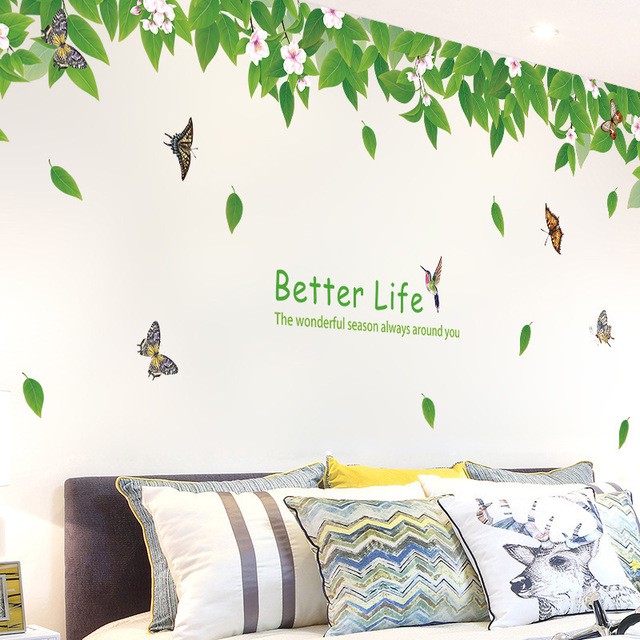 Reliza Wall Sticker Better Life Renda Hijau Stiker Dinding Hanging LDR8285