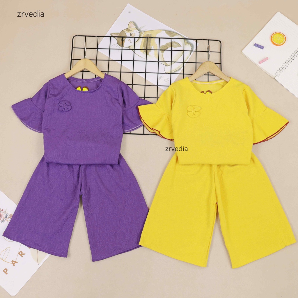 [POLOS] Setelan Lucy uk 2-4 Tahun / Baju Anak Perempuan Set Atasan Balita Blouse Kulot Balita Cewek