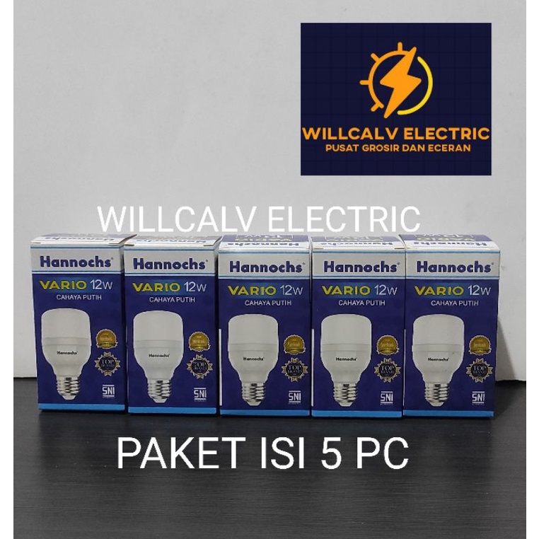 PAKET ISI 5 PC HANNOCHS VARIO 12W 12 WATT CAHAYA PUTIH / LAMPU LED HANNOCHS VARIO 12W 12 WATT 6500K