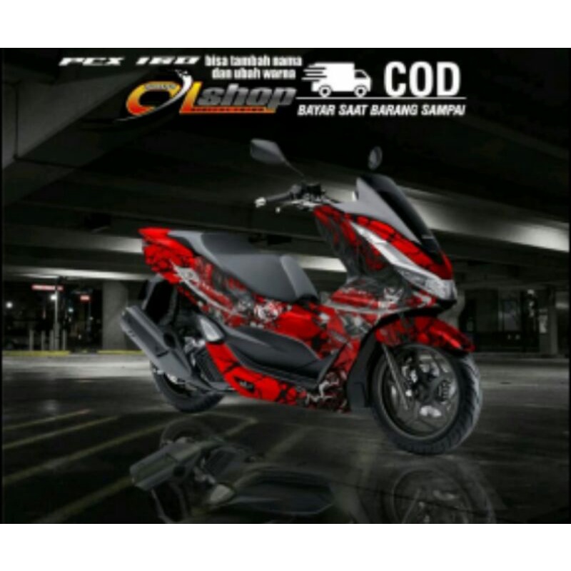 Sticker Decal PCX 160 Full Body Variasi Samurai Merah