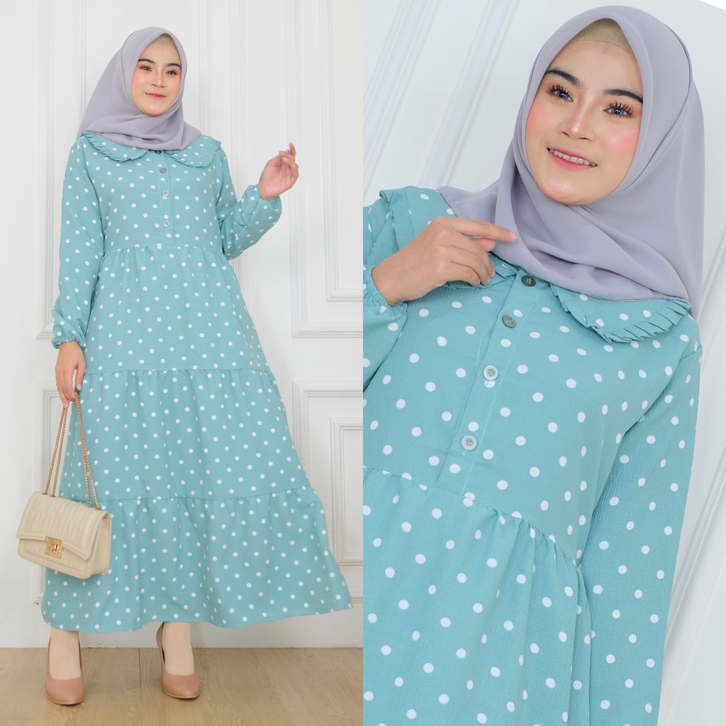 Polka Midi - Midi Dress Crinkle AirFlow LD106 / 351-6832