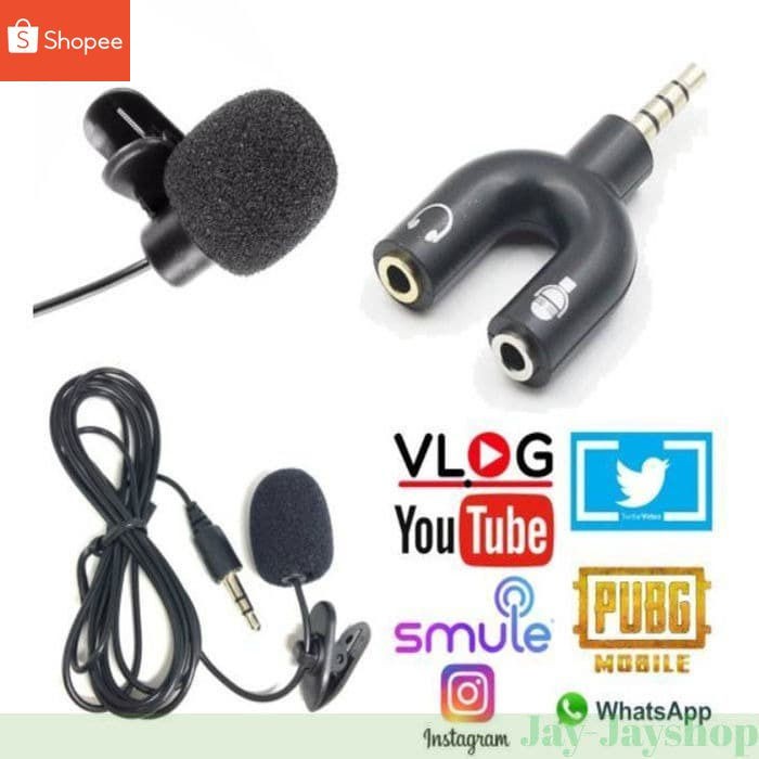 Audio Splitter U Shape Male to Dual Female Jack 35mm Headphone  Mic