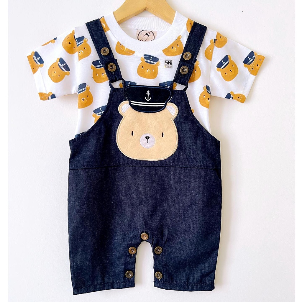 ORI BABYBEB PREMIUM CHINOS Overall SUIT 1-3 tahun Baju Setelan Celana Pergi Jalan Fashion Anak Bayi Cowok Laki Terlaris Lucu