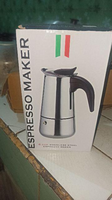 Moka Pot Stainless 6 Cup Mokapot Espresso Coffee Maker Pembuat Kopi
