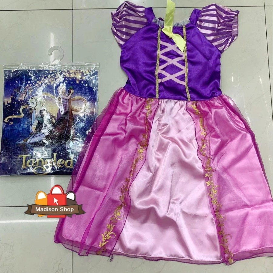 Princess Rapunzel Costume Tangled Kostum Halloween Putri Cosplay Anak