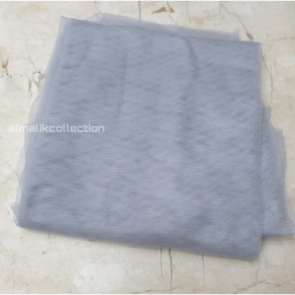slayer pengantin / hijab pengantin / veil pengantin / selendang pengantin-abu muda / silver