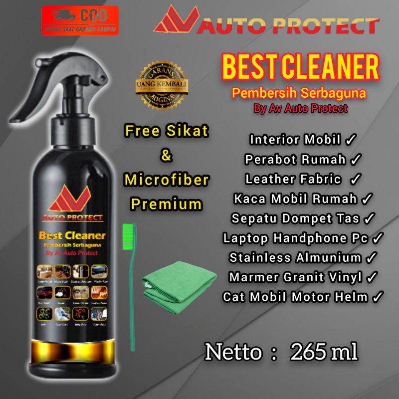 Pembersih Interior Mobil 265ml Free Microfiber + Sikat | Sepatu | Helm | Perabot Rumah | By Av Auto Protect