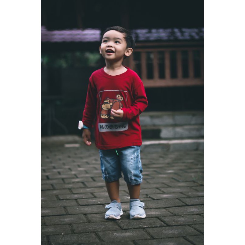 little ghani - Red kingkong ( kaos anak unisex 1 - 8 tahun )