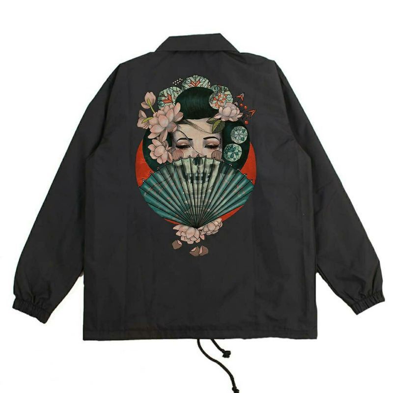 Jaket Coach Japan Culture - Skull Geisha / JAKET WINDBREAKER - JAKET PARASUT PRIA - JAKET PARASUT – 
