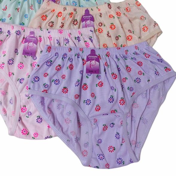Celana Dalam Wanita 6pcs Motif Bunga Katun CD Wanita Grosir Konveksi - M